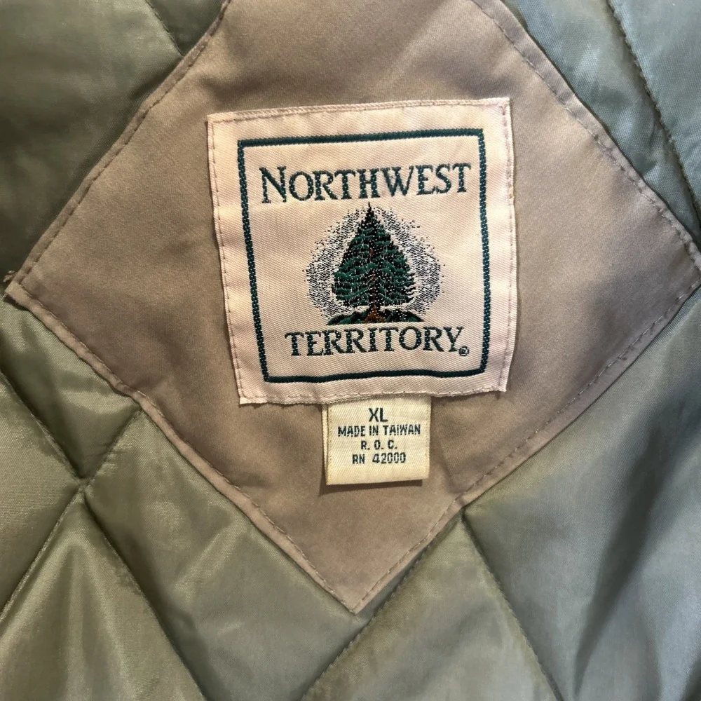 Vintage Northwest Territory Men's Field Jacket Khaki Zip and Snap Down Size XL